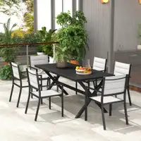Garden Dining Table 70.9" x 31.5" x 28" Black