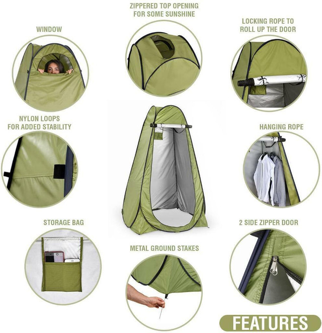 NEW POP UP PRIVACY TENT CAMPING PORTABLE SHOWER & TOILET S3052 in Fishing, Camping & Outdoors in Alberta - Image 2