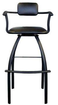 2 pcs Extra Tall Swivel Bar Stools in Black 34 Seat Height for Restaurants and High Bar Counters