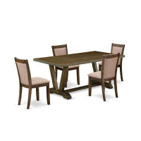 Rosalind Wheeler Kitchen Table Set - A Kitchen Dining Table and Parson Dining Chairs with Stylish Back