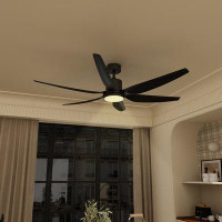 Ebern Designs 6 - Blade Propeller Ceiling Fan With Light And Remote Control