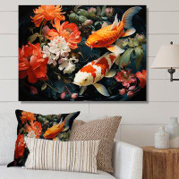 Bayou Breeze Japon Yellow And Red Golden Koi IV - Japanese Wall Art Prints
