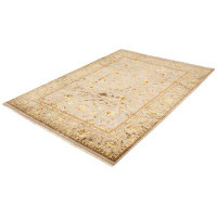 Charlton Home One-of-a-Kind Medena Hand-Knotted 2010s Aubousson Beige/Light Green 8'6" x 11'11" Wool Area Rug