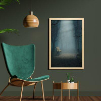 East Urban Home Ambesonne Forest Wall Art With Frame, Bench In The Park On Dark Mysterious Night Scary Forest Horror The