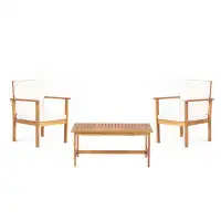 Winston Porter Somdevi Elegance: 2 Club Chairs & Table Set For Intimate Outdoor Relaxation And Socializing