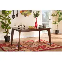 Latitude Run® Lefancy Seneca Modern and Contemporary Dark Brown Finished Wood 59-Inch Dining Table