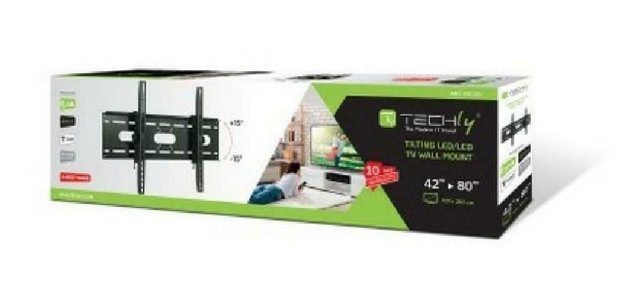 TECHly 42-80 Tilting Wall Mount for LED LCD TV - VESA 800x500 - Tilt +/- 15° - Up to 80Kg  - Black in General Electronics - Image 4