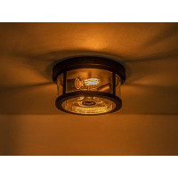 FTL Flush Mount Motion Sensor Outdoor Ceiling Light with Clear Glass
