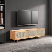 RARLON Solid Wood Simple TV Cabinet Wabi-Sabi Wind Wood R 59.1'' W Storage Credenza