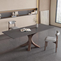 Orren Ellis 62.99"Dark grey Solid wood Dining Table