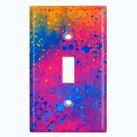 WorldAcc Metal Light Switch Plate Outlet Cover (Paint Graffiti Colourful Splatter   - Single Toggle)