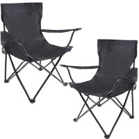 Arlmont & Co. Mairany Folding Camping Chair Black