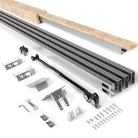 Villar Home Designs Heavy Duty Sliding Pocket Door Hardware Set for 24'' to 36'' doors with Soft Close and Frame