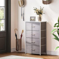 Rebrilliant Compact Light Grey Bedroom Dresser - Ample Storage, Sturdy Frame, Adjustable Feet