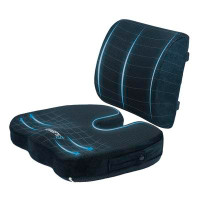 Sleepavo Sleepavo Memory Foam Seat Cushion & Lower Back Pain Relief Padded Lumbar Support