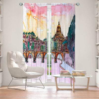 East Urban Home Lined Window Curtains 2-panel Set Window Size Vatican Rome Italy Sunset Saint Peter II