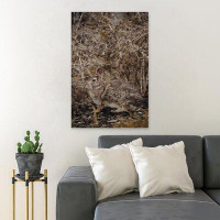 MentionedYou Brown Rabbit On Plants - 1 Piece Rectangle Graphic Art Print On Wrapped Canvas