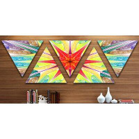 East Urban Home 'Beautiful Colourful Stained Glass' 5 Piece Graphic Art Print Set on Canvas