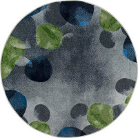 Joy Carpets Geometric Machine Tufted Nylon Area Rug in Grey/Green/Blue