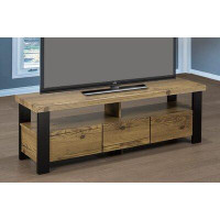 Loon Peak TV Stand Made Of Wood And Espresso Metal Legs