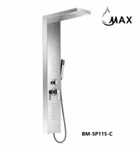 Waterfall Shower Panel System 4 Functions with 2 Body Jets and Handheld Chrome Finish