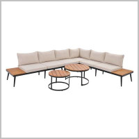 George Oliver Modern 6-Piece Outdoor Sectional Sofa Set With Coffee Tables