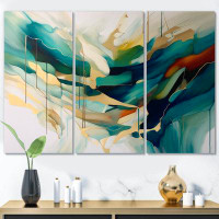 Wrought Studio Cream Green Cream And Green Harmonic Convergence I - Abstract Shapes Metal Wall Art Set