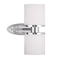 Latitude Run® Aero Lighting Lights Contemporary Ada Bath Vanity, 2-light Polished Chrome Bath Bar With Hand Blown Satin