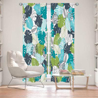 East Urban Home Lined Window Curtains 2-panel Set for Window Size by Metka Hiti - Monstera