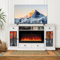 Latitude Run® 68" Tv Stand With Electric Fireplace For Tvs Up To 78 Inch, Entertainment Centre With 36" Electric Firepla