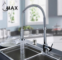 Pull-Out Kitchen Faucet 20 Single Handle Spiral Flexible With Soap Dispenser