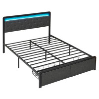 Winston Porter Nalahni Upholstered Metal Platform Storage Bed