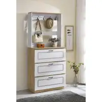 Latitude Run® Hewett Shoe Cabinet In Light Oak & White Finish