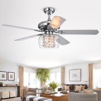 House of Hampton 52" Gaines 5 - Blade Ceiling Fan with Remote Control and Light Kit Included