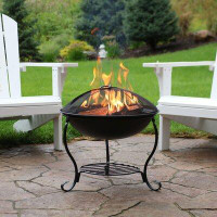 Charlton Home Neppie Steel Wood Burning Fire Pit