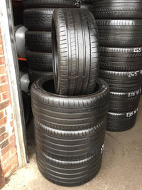 20 inch PORSCHE OEM STAGGERED SET OF 4 USED SUMMER TIRES MICHELIN PILOT SUPER SPORT N0 255/40R20 295/35R20 TREAD 90%