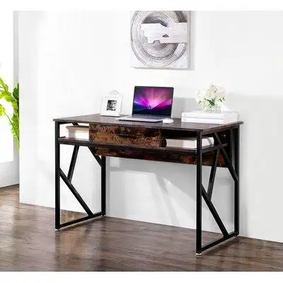 17 Stories 47.2'' Home Office Desk with Storage Drawer and Shelf