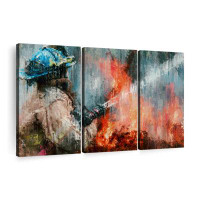 Elephant Stock Abstract Firefighter Wall Art Multi Piece Canvas Print