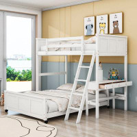 Harriet Bee Jahlyn Kids Full Over Full Bunk Bed with Drawers
