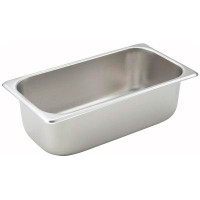 Winco Winco 1/3 Size Straight-Sided Steam Table / Hotel Pan, 25 Gauge, 4" Deep