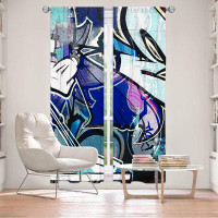 East Urban Home Lined Window Curtains 2-panel Set for Window Size by Martin Taylor - Graffiti 13