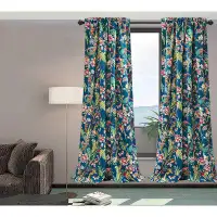 Frifoho Window Floral Room Darkening Rod Pocket Curtain Panels (DSQ is set to 2)