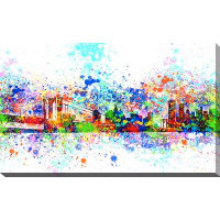 Made in Canada - Picture Perfect International "New York Skyline Splats II" by Bekim Mehovic Graphic Art on Wrapped Canv