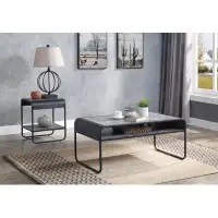 17 Stories Wooden Coffee Table With Metal Frame