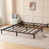 Latitude Run® Stochmal 7'' Expandable Steel Bed Frame Noiseless Tool-Free Easy Assembly No Boxspring Needed