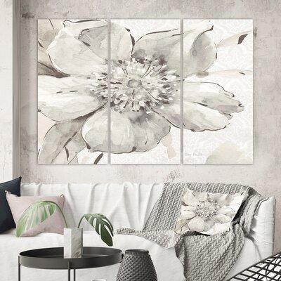 East Urban Home Farmhouse 'Indigold Gray Peonies III' Painting Multi-Piece Image on Canvas in Painting & Paint Supplies