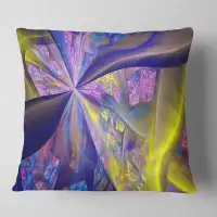 East Urban Home Designart 'Multi Colour Fractal Exotic Plant Stems' Abstract Throw Pillow