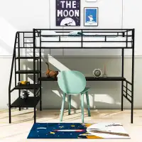 Isabelle & Max™ Twin Size Metal Loft Bed With Desk