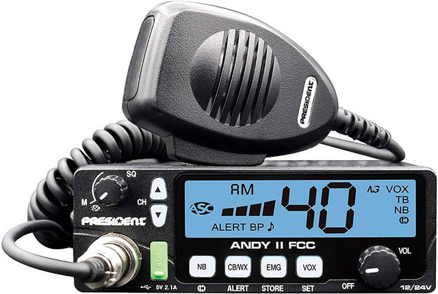CB RADIO - IDEAL FOR ROAD TRIPS - President Andy II - with Weather Channel, Scan, USB Port, VOX and more! in General Electronics - Image 2