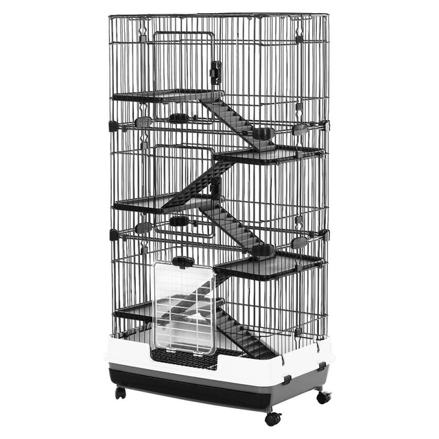 Small Animal Cage 31.9" x 20.7" x 62.6" Black in Accessories - Image 2